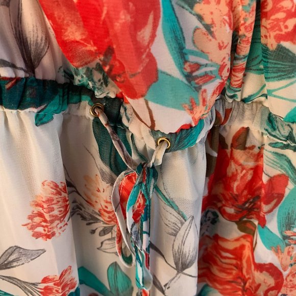 Guess Maxi Floral Wrap-Style Tulip Skirt Sundress - Picture 5 of 6